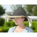 Straw Big Rim Hat w/ Bow - Black - HT-M11BK